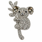 Koala Brooch Pin Rhinestone Silver Tone Tree Branch Animal Jewelry Gift CP179