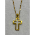 Gold Tone Cross Necklace Christian Faith Pendant 18-20 Inch Chain N289