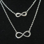 New Fashion Silver Tone Double Stand with Infinity Sign Necklace N106