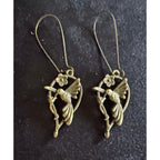 New Antiqued Bronze Bird Dangle Earrings E197