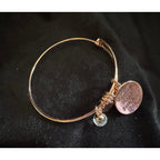 Rose Gold Charm Bracelet Mom Quote Heart Crystal Bead  Mother's Day B046