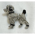 New Clear Rhinestone Poodle Brooch Pendant Silver Dog Puppy Crystal 2"  CP200