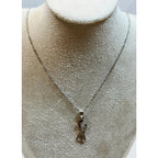 Mother & Child Necklace Silver Tone Mom Love Pendant 16-18" Chain N368