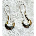 925 Sterling Silver Modern Dangle Earrings 2.5 Inch Long Contemporary  E296