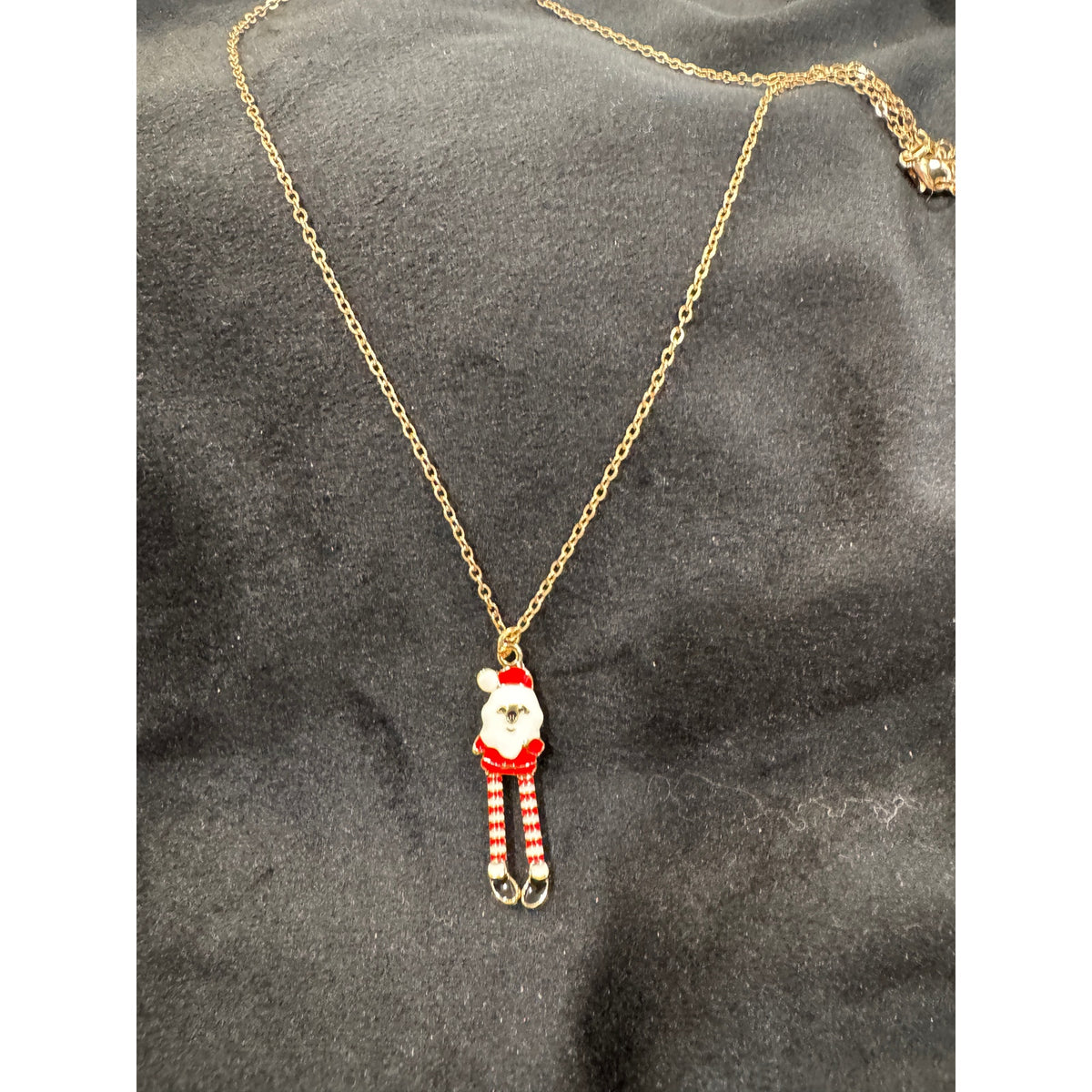 Whimsical Santa Claus Articulated Legs Christmas Necklace Pendant N109