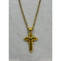 Gold Tone Cross Necklace 18-20 Inch Chain Christian Faith Jewelry N288