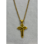 Gold Tone Cross Necklace 18-20 Inch Chain Christian Faith Jewelry N288