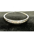 925 Sterling Silver Plated Adjustable Cuff Bracelet Hammered Texture B072