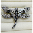 Blue Rhinestone Dragonfly Brooch Pin 2" Crystal Insect Jewelry Gift CP 247