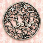 Vintage Sarah Coventry Running Deer Brooch Silver Tone Woodland Pin CP265
