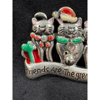Vintage Christmas Cat Trio Brooch ‘Friends Are The Greatest Gift CP41