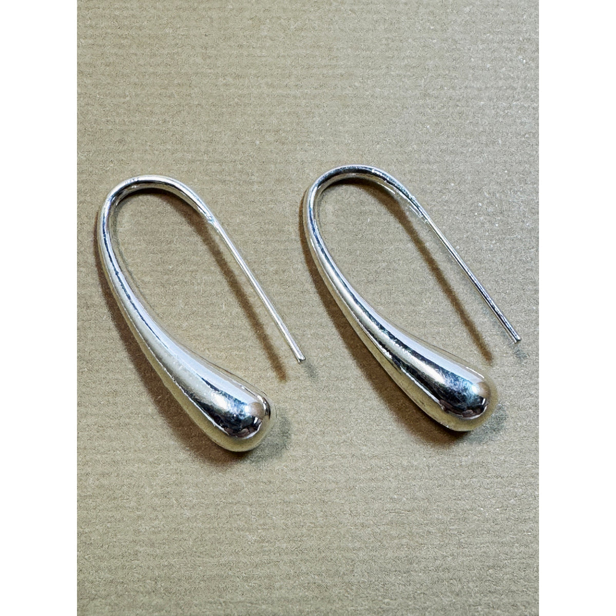925 Silver Plated Teardrop Threader Earrings Minimalist Dangle Earrings E306