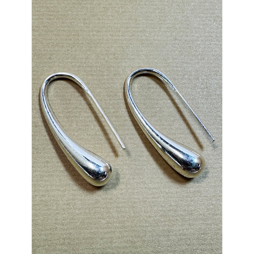 925 Silver Plated Teardrop Threader Earrings Minimalist Dangle Earrings E306