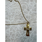 New Gold Cross Pendant Necklace 18-20 Inch Chain Christian Faith N298