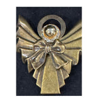 Vintage Metal Angel Brooch Pin Rhinestone Christmas Jewelry CP140