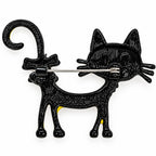 New Whimsical Yellow Color Enamel Cat Brooch Pin  Costume Jewelry CP165
