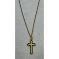 Gold Tone Cross Necklace Christian Faith Pendant 18-20 Inch Chain N283