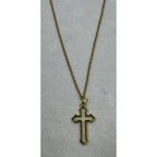 Gold Tone Cross Necklace Christian Faith Pendant 18-20 Inch Chain N283