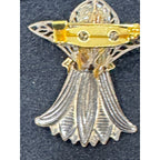 Vintage Angel Brooch with Filigree Wings & Frosted Bead Head CP52