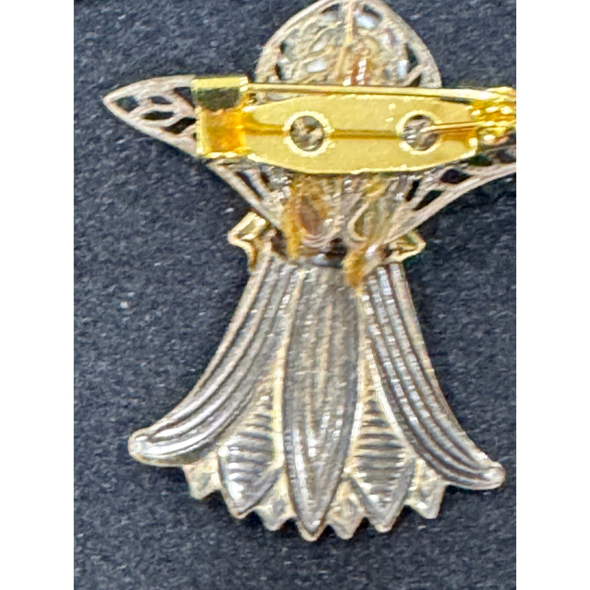Vintage Angel Brooch with Filigree Wings & Frosted Bead Head CP52