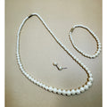 Faux Pearl Jewelry Set Necklace Bracelet Earrings Bridal Wedding Off White N357