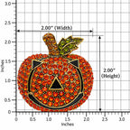 Halloween Jack O Lantern Brooch Orange Rhinestone Pumpkin Gold Tone Pin CP214