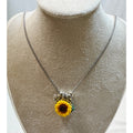 New Sunflower Charm Necklace Silver Chain Yellow Sunflower Pendant N362