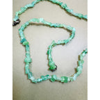 Green Aventurine Chip Bead Necklace 26" Vintage Gemstone Necklace N406