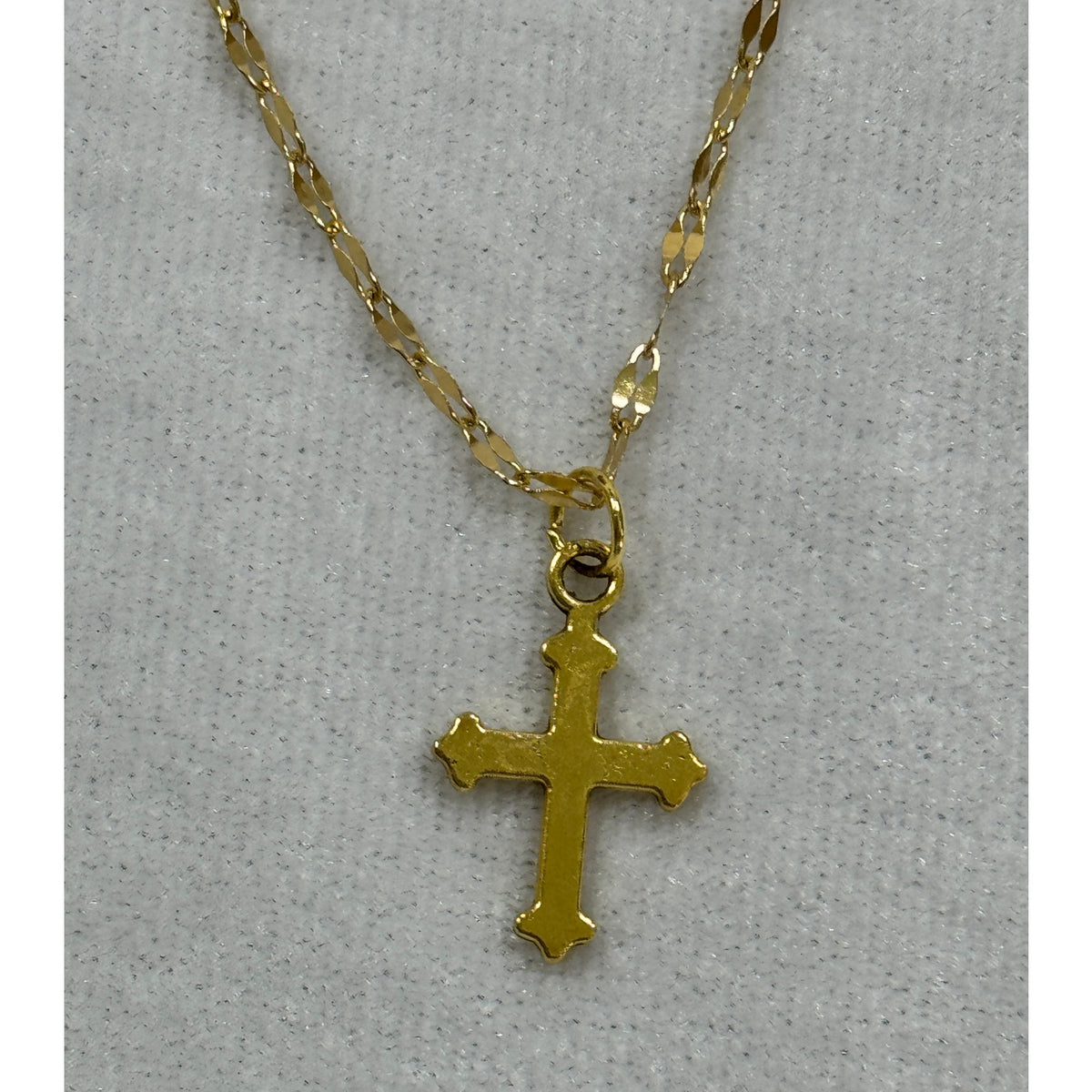 Gold Tone Cross Necklace 3/4 Inches Christian Faith Jewelry N292