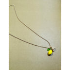 Lemon Charm Necklace 18" Chain Yellow Lemon Flower Pendant Cute Fruit CP299
