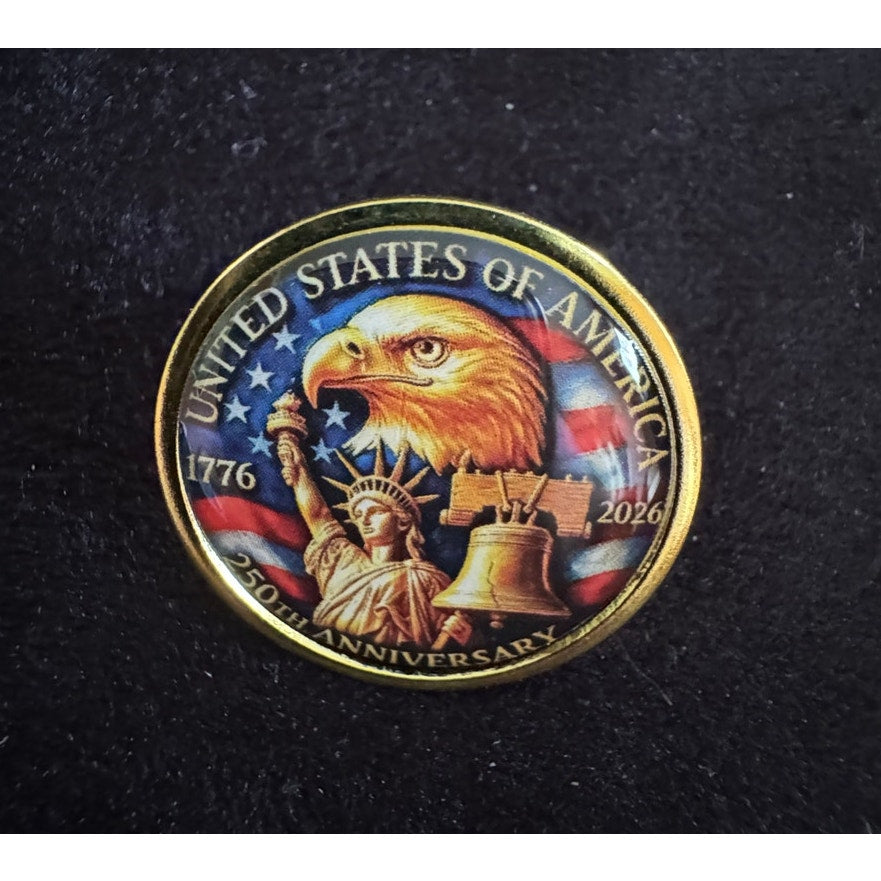 USA 250th Anniversary Lapel Pin Patriotic Americana Enamel Brooch 1” CP154