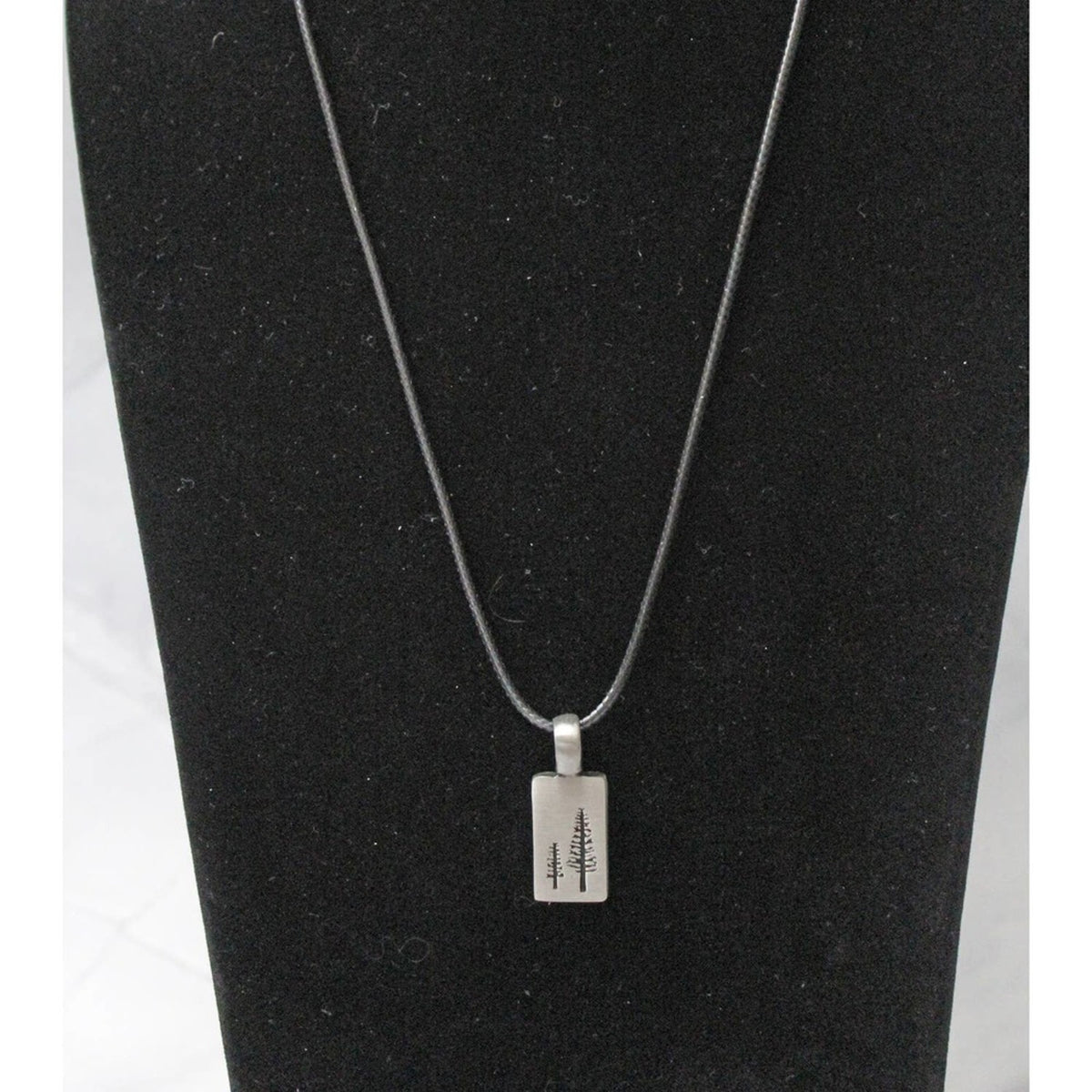 Silver Pendant with Two Pine Trees On A Black Cord N110