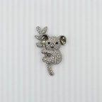 Koala Brooch Pin Rhinestone Silver Tone Tree Branch Animal Jewelry Gift CP179