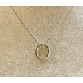 Silver Circle Pendant Necklace 20" Ball Chain Minimalist Pre-Loved  N459