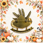 Vintage KC Give Thanks Pumpkin Wheat Brooch Thanksgiving Harvest Fall Pin CP221