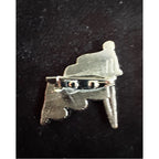 Patriotic American Flag Rhinestone Brooch Pin Red White Blue USA 1” CP158
