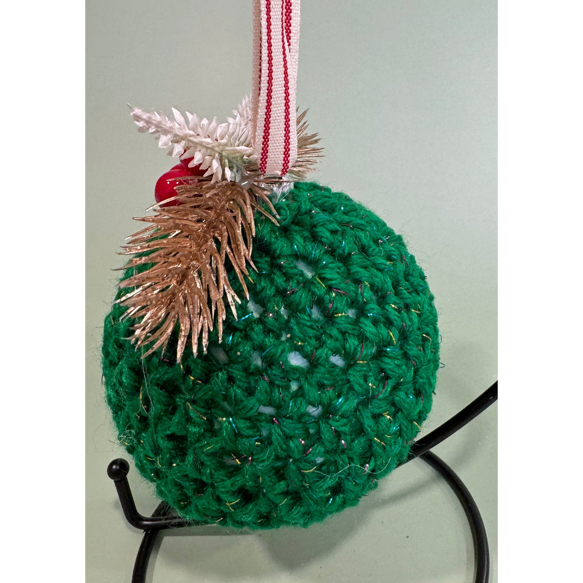 Handmade Crocheted Christmas Ornament Ball Bauble Tree Decoration   CO13