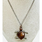 New Sea Turtle Necklace 24" Chain Ocean Turtle Pendant Beach Coastal N467