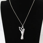 New Fashion Comb and Scissor Stylish Silver Tone Necklace N89