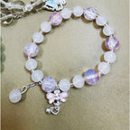 Set of 3 Stretch Beaded Charm Bracelets Butterfly Bee Pumpkin Green Pink B121