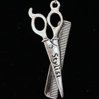 New Fashion Comb and Scissor Stylish Silver Tone Necklace N89