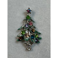 New Multicolor Rhinestone Christmas Tree Brooch Pin Holiday Jewelry 1.75" CP161