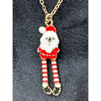 Whimsical Santa Claus Articulated Legs Christmas Necklace Pendant N109
