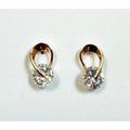 Rose Gold Tone CZ Post Earrings Oval Cubic Zirconia Studs 5/8 x 3/8 Inch E293