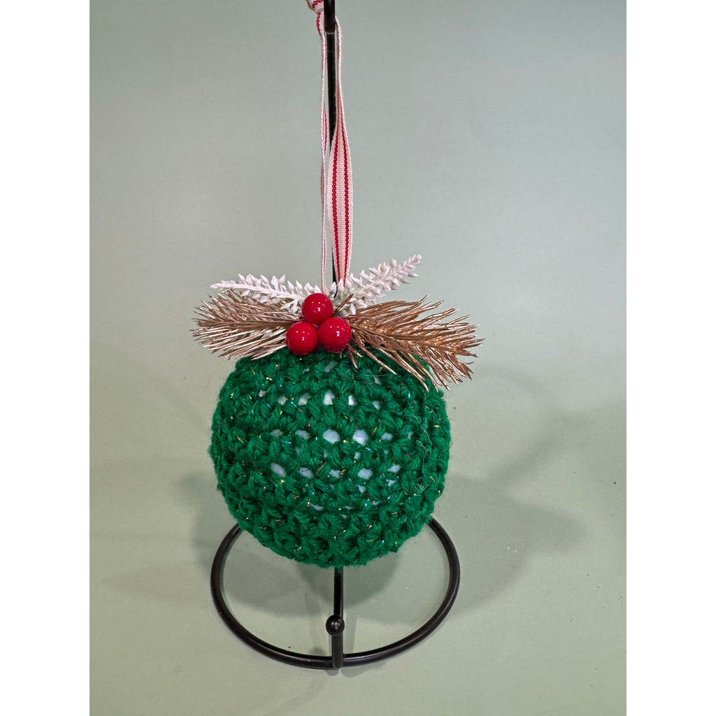 Handmade Crocheted Christmas Ornament Ball Bauble Tree Decoration   CO13