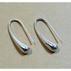 925 Silver Plated Teardrop Threader Earrings Minimalist Dangle Earrings E306