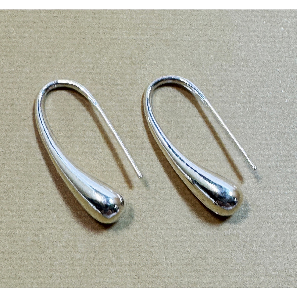 925 Silver Plated Teardrop Threader Earrings Minimalist Dangle Earrings E306