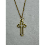 Gold Tone Cross Necklace Christian Faith Pendant 18-20 Inch Chain N283
