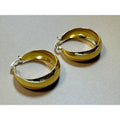 Gold Hoop Earrings 1.25" Diameter Lightweight Wide Polished Fashion Jewelry E308