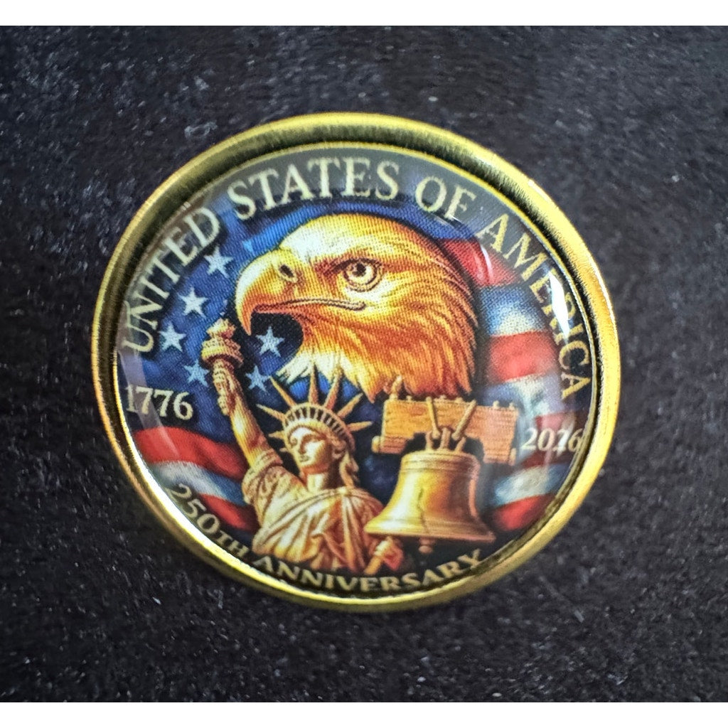 USA 250th Anniversary Lapel Pin Patriotic Americana Enamel Brooch 1” CP154